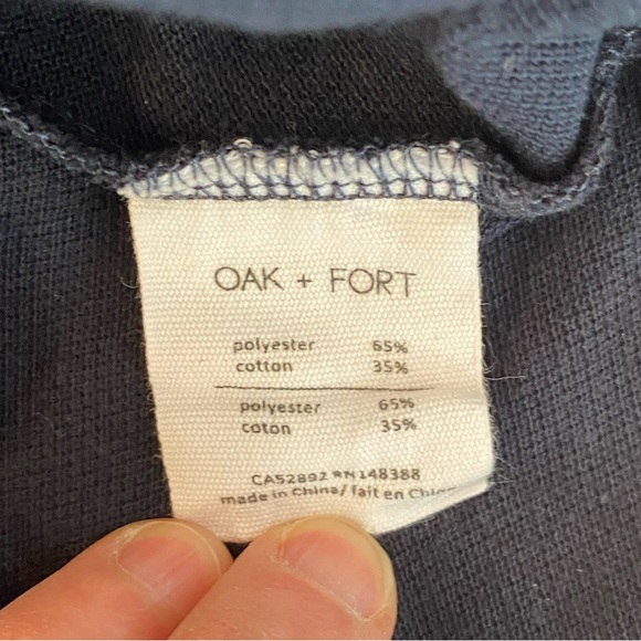 Oak + Fort navy VNeck cotton jersey oversized coastal nautical lounge midi dress - Picture 8 of 8